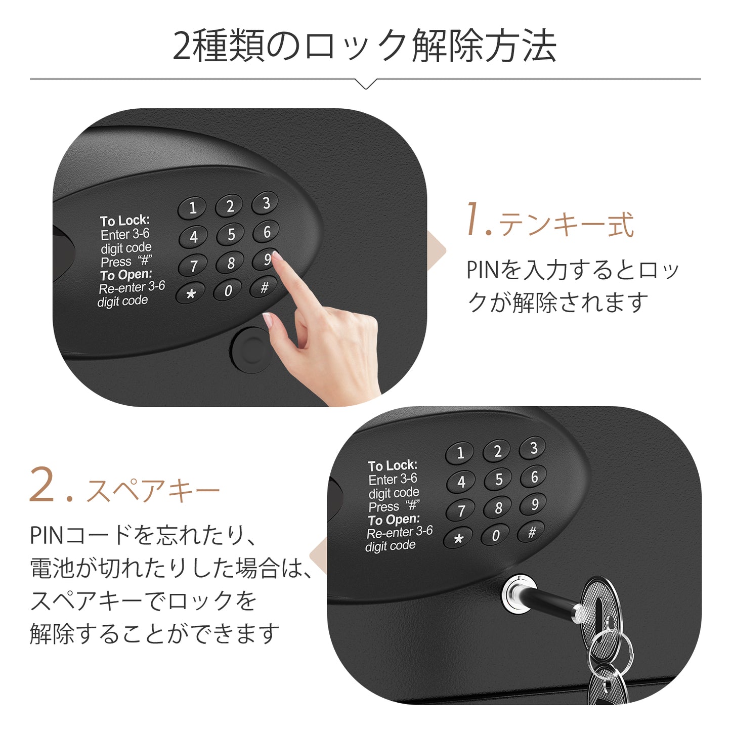 WHESWELL 金庫 防犯金庫 電子金庫 保管庫 小型 家庭用 耐火 A4 耐水 テンキー式 ミニ 30L 床・壁に固定可能 事務所 ホテル用 業務用 ブラック